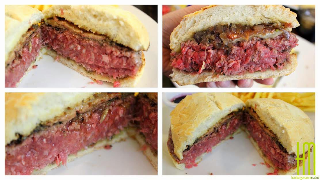 Hamburguesa poco hecha