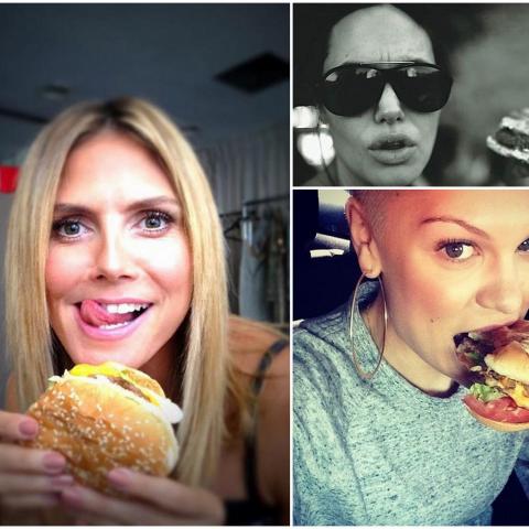 Hamburguesas famosos selfie