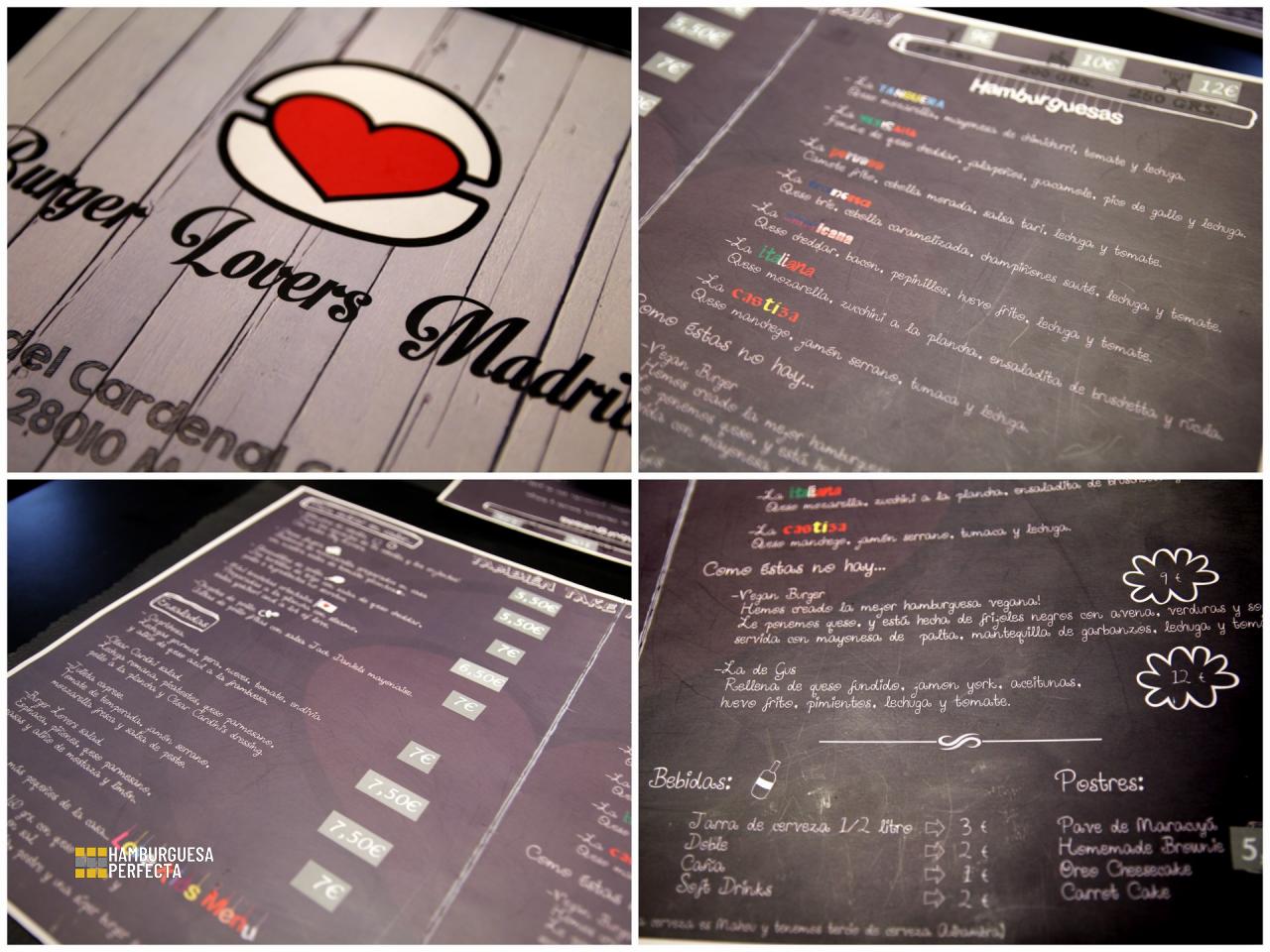 Carta Burger Lovers