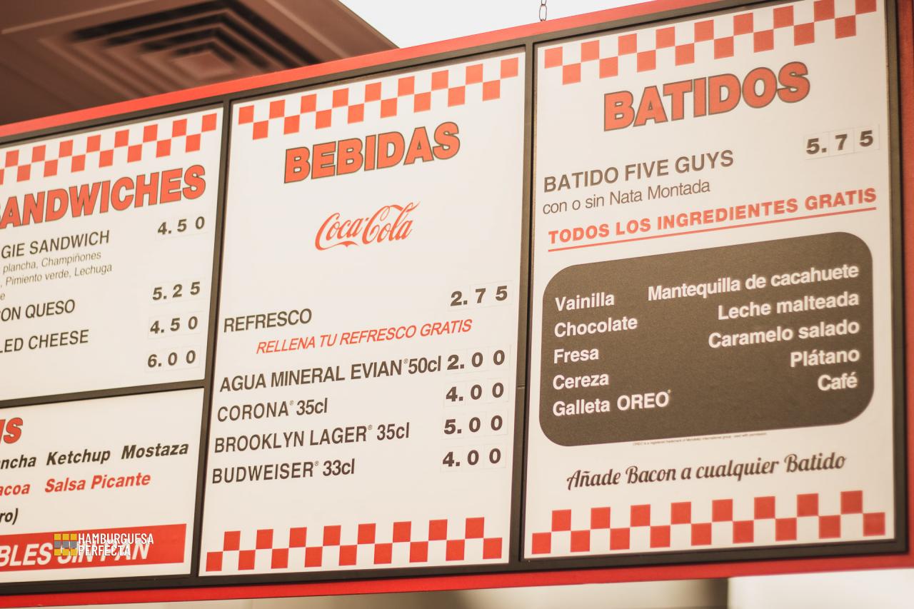 Precios Five Guys 2