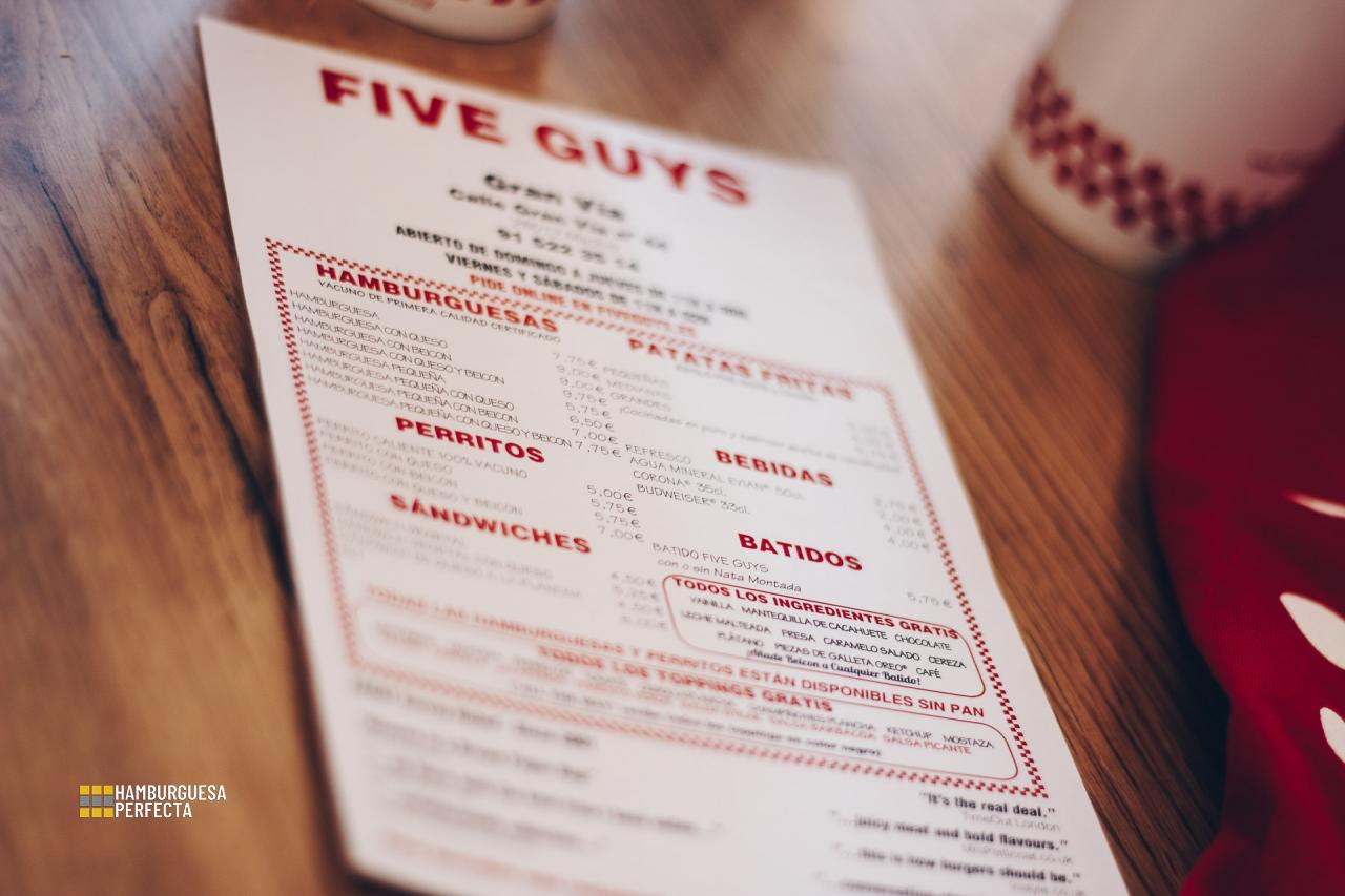 Precios Five Guys
