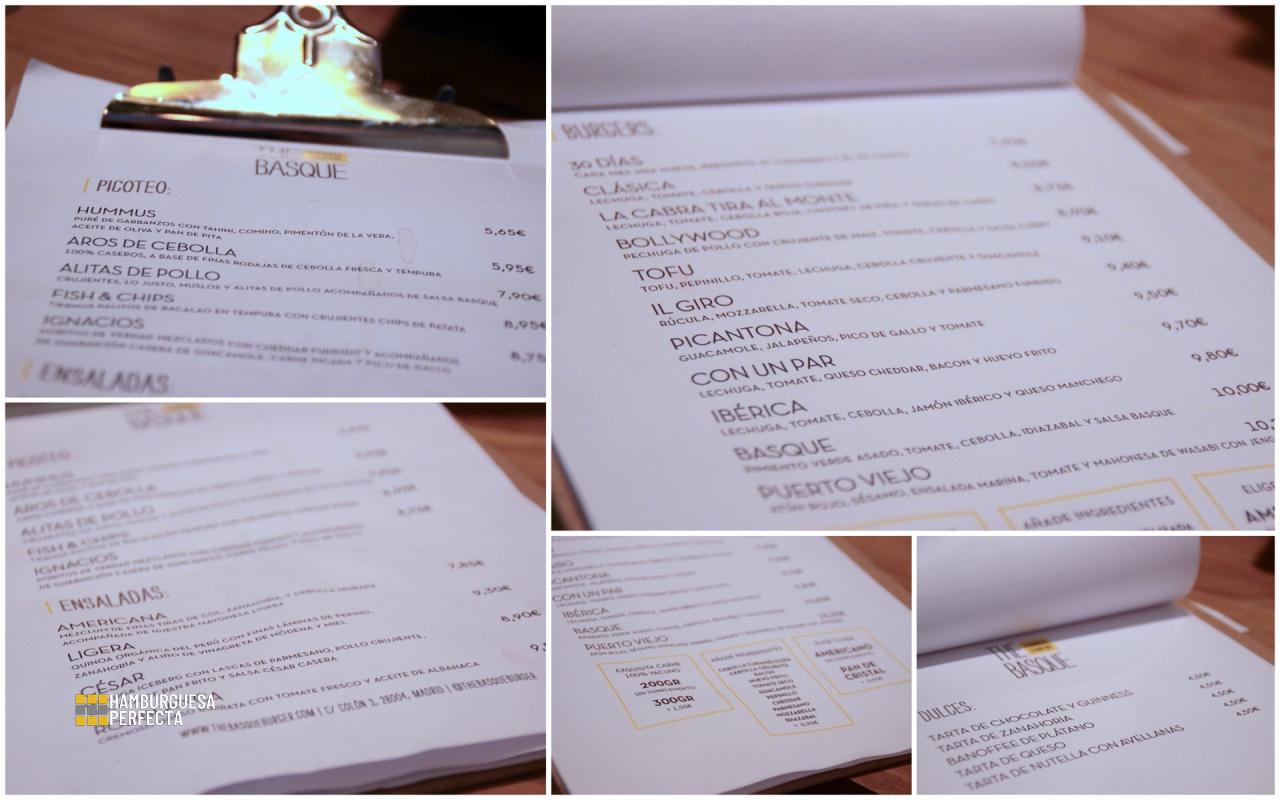 Collage Carta The Basque Burger